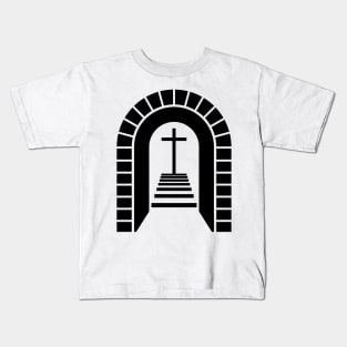 Stairs leading to the cross of Christ. Kids T-Shirt